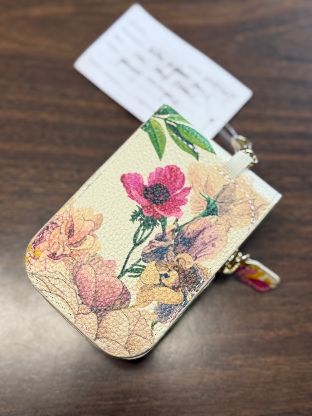 Bandolier Ceci River Floral Magnet Pouch in Ivory Floral with Gold Accents - Picture 2 of 14